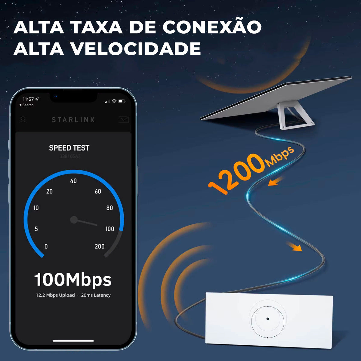 Cabo Extensor Starlink V3 10m Reforçado Uso Externo Ethernet