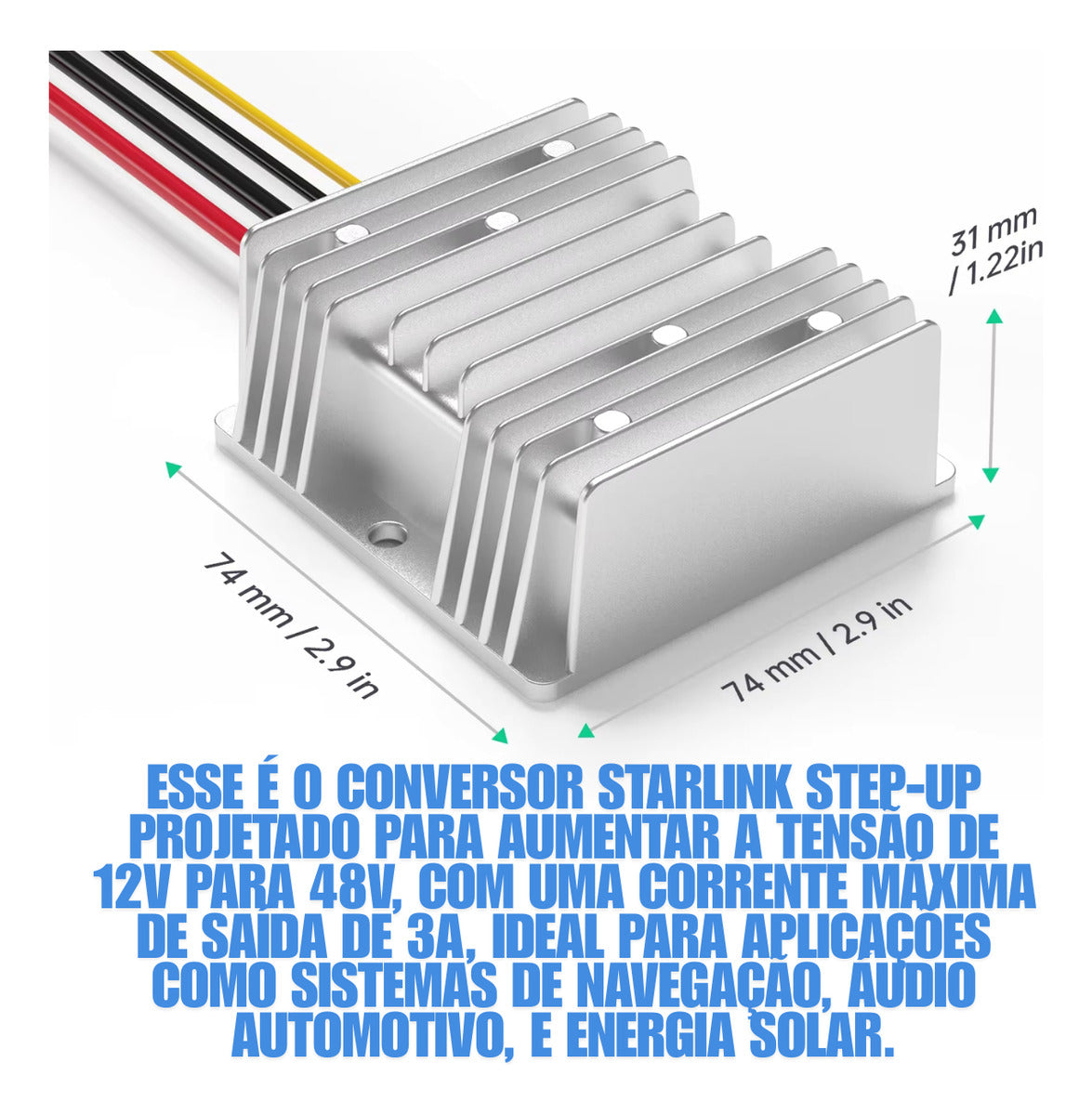 Conversor Step-up Starlink De 12v Para 48v Dc, 3a Regulador
