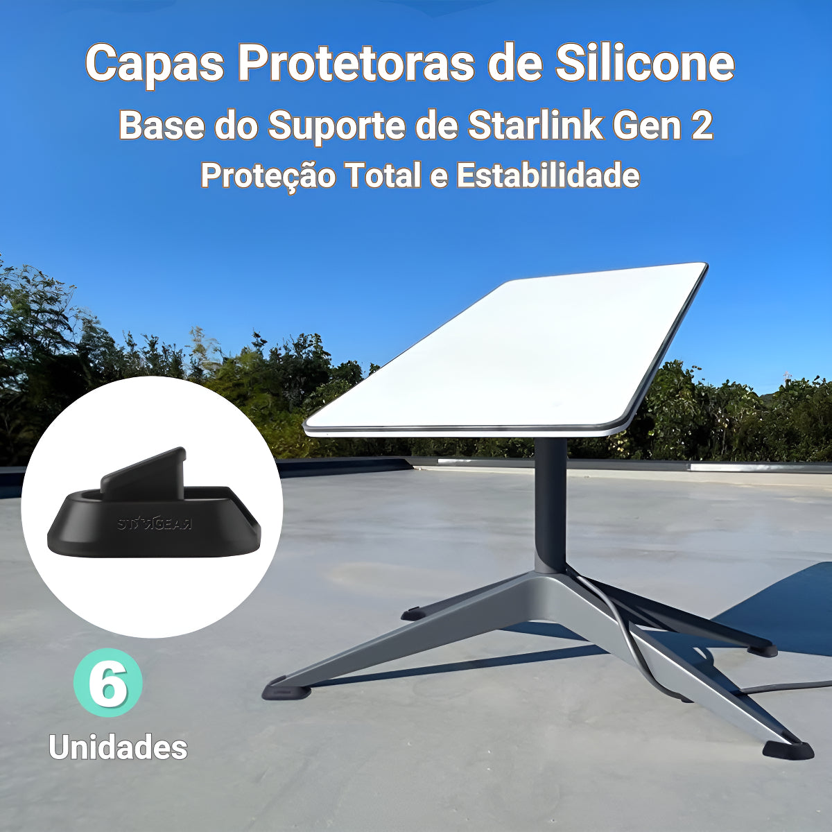 Capa Protetora De Silicone Para Suporte Starlink Gen 2 Kit 6