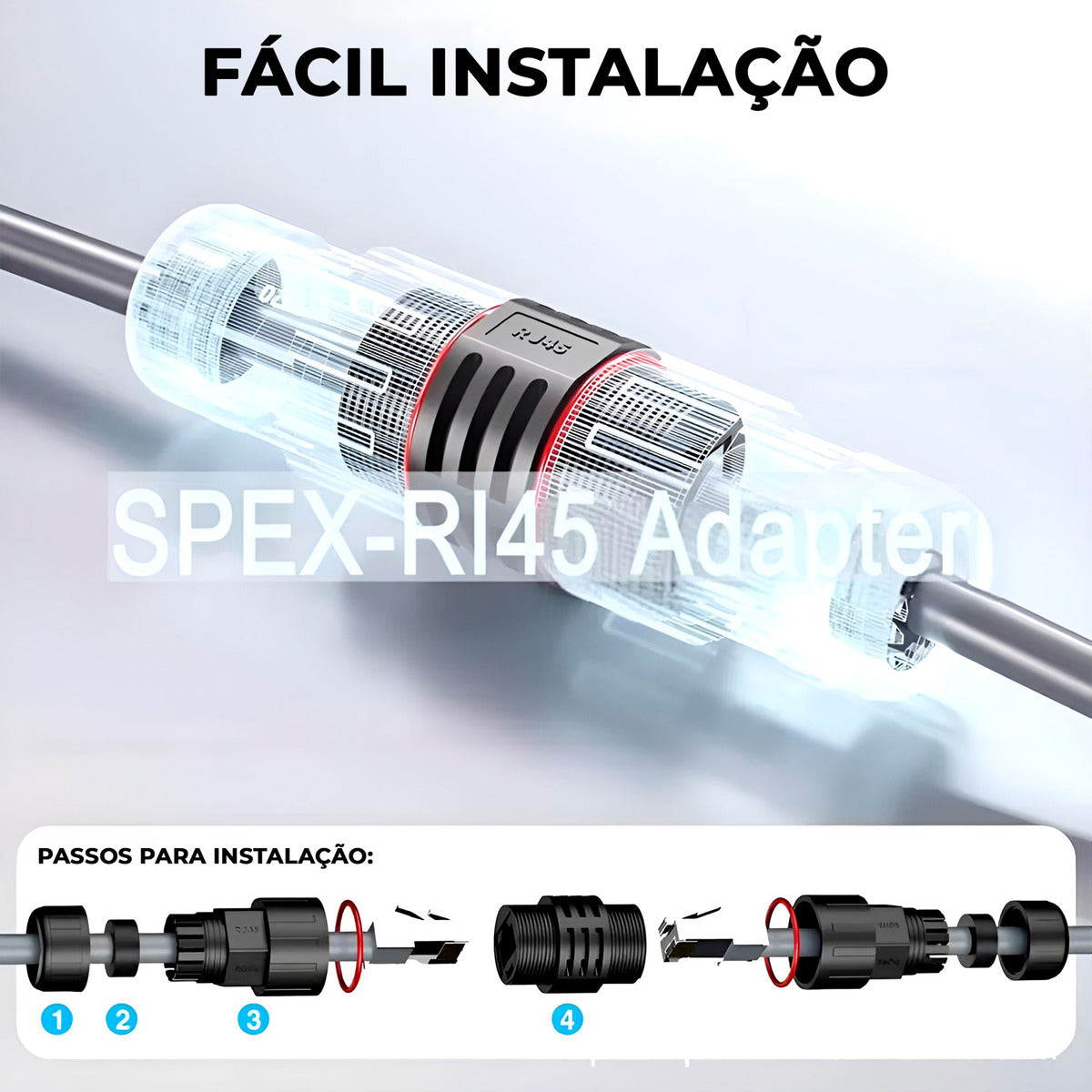 Adaptador Fêmea Cabo De Extensão Starklink V2 Gen2 P/ Rj45