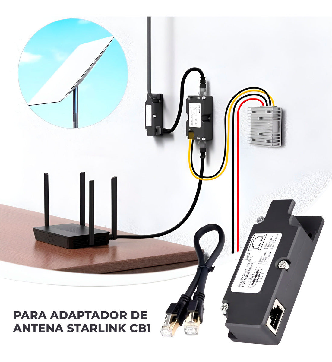 Adaptador P/ Antena Dishy Starlink V1 / V2 Conversor Rj45