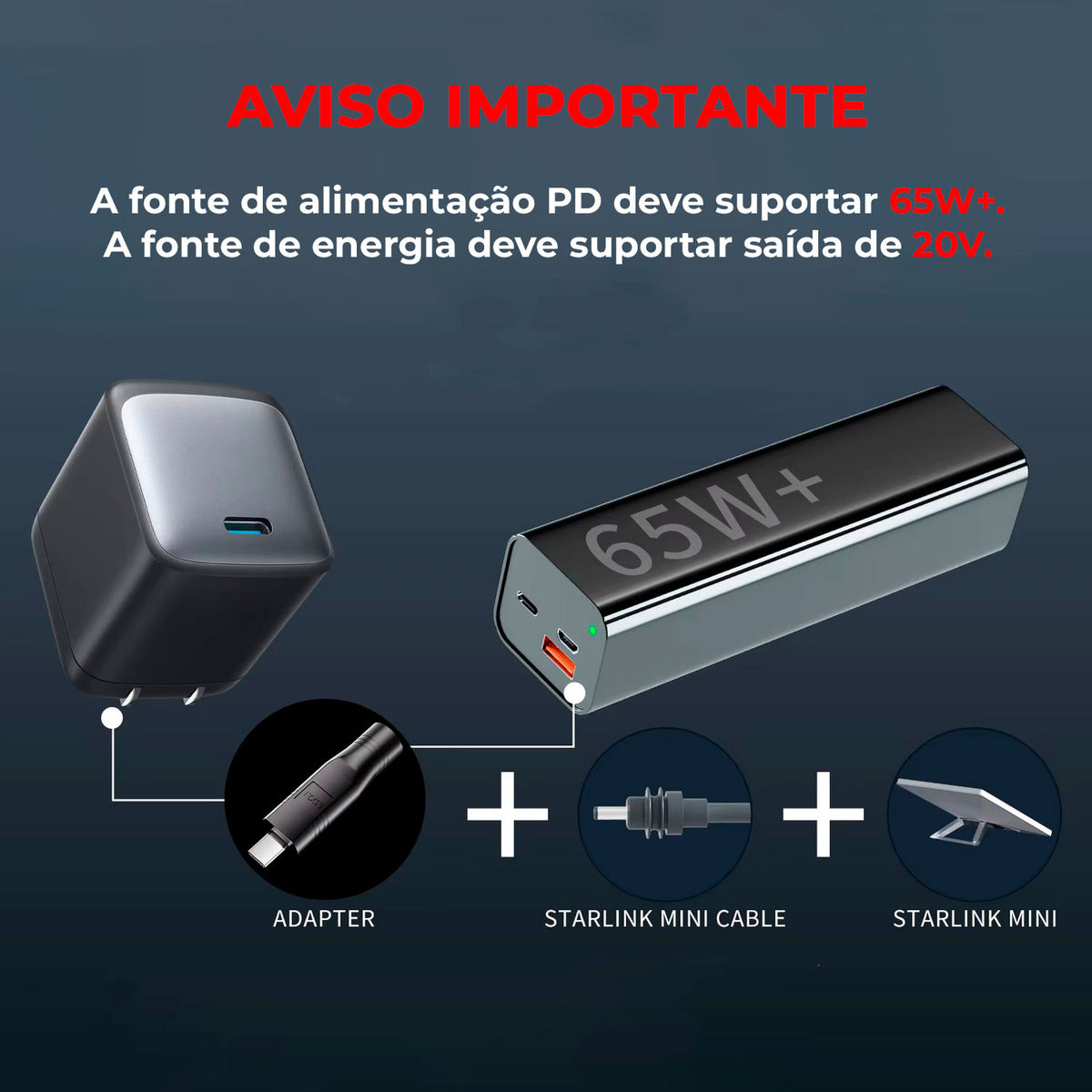 Adaptador P/ Fonte De Alimentação Tipoc P/ Dc Starlink Mini