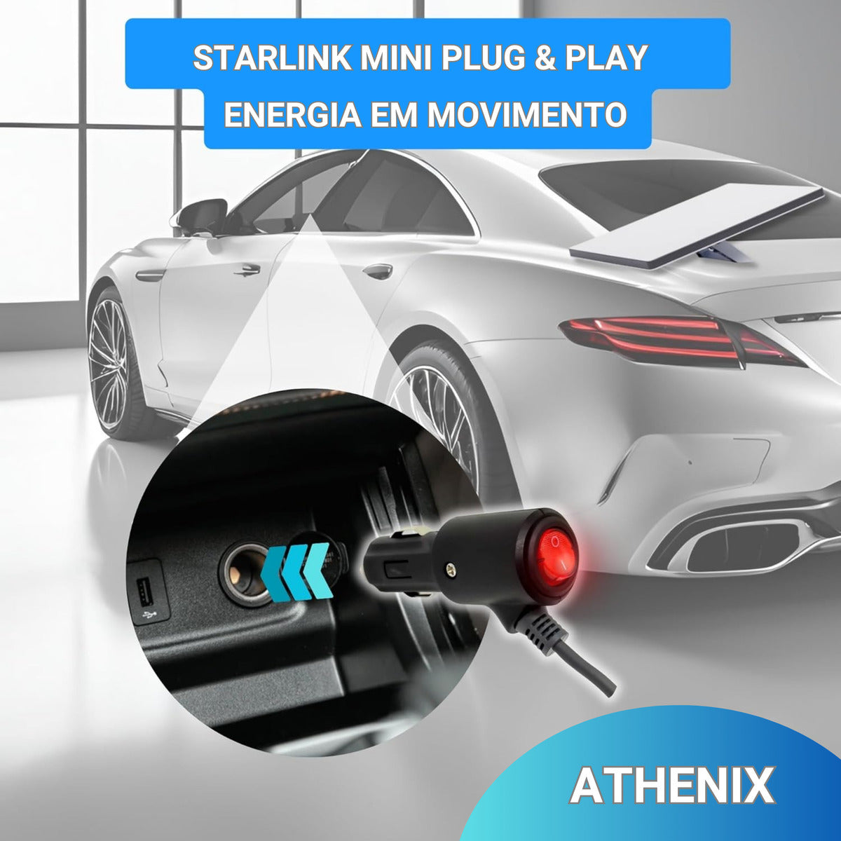 Adaptador Cabo Para Starlink Mini 12v 24v Automotivo 3m Plug