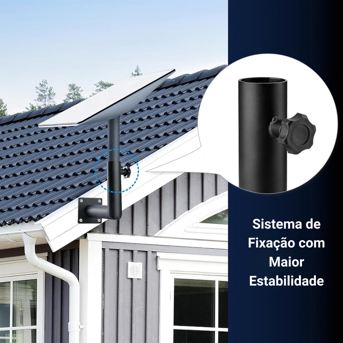 Suporte Mastro Fixação Parede Telhado Antena Starlink V2