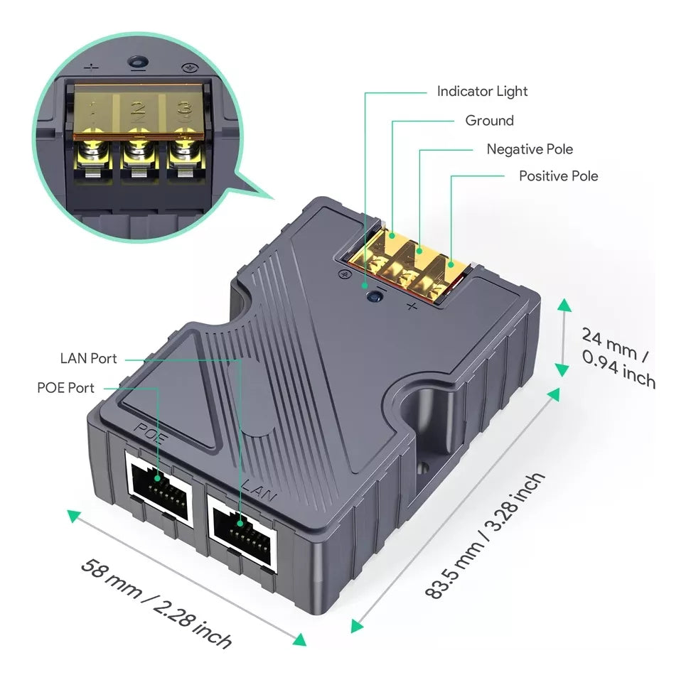 Injetor Poe 150w Para Starlink V2 Proteção Esd 10/100/1000 M
