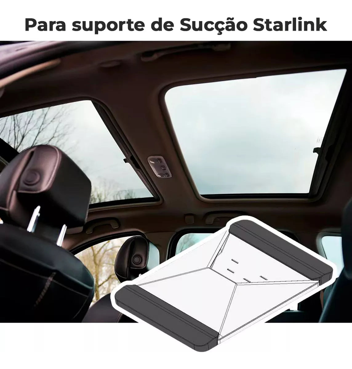 Suporte Com Ventosas Starlink Mini Para Janela E Teto Solar