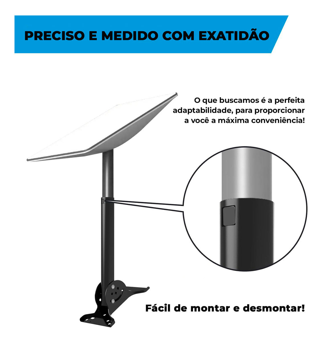 Suporte De Aço Ajustável Para Starlink V2 Exterior