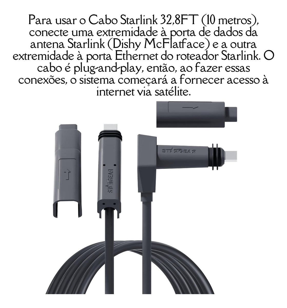 Cabo Para Antena Starlink Gen 2 Dishy 1,8 Metros 1200 Mbps