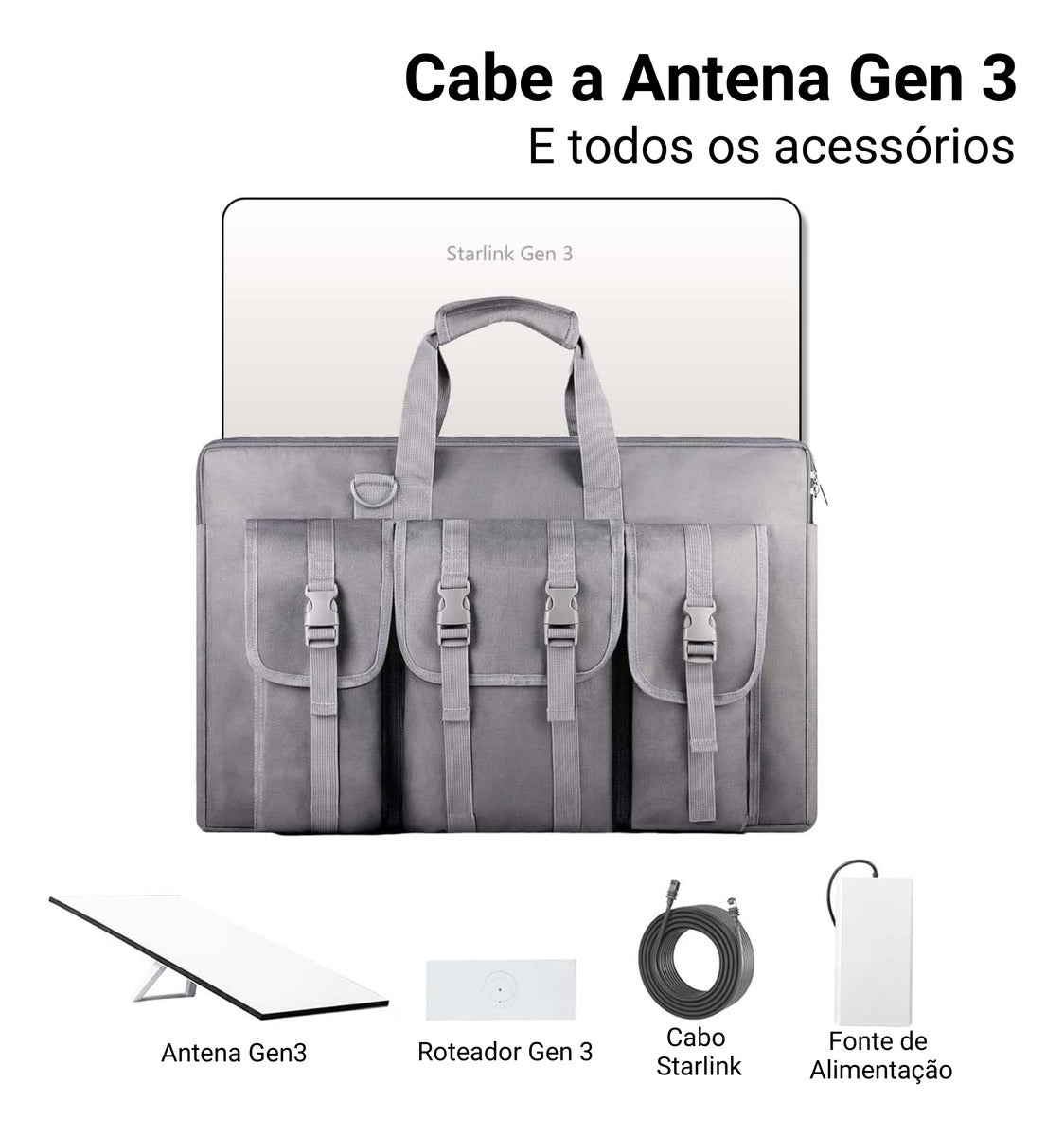 Bolsa Para Starlink Gen3 Transporte Impermeável Portátil Bag