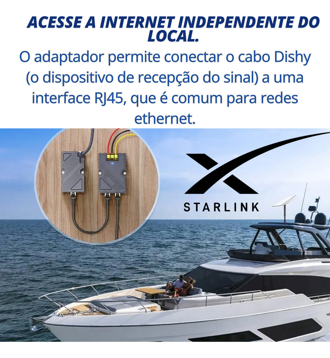 Adaptador Starlink Dishy Rj45 Wireless Internet 1000 Mb/s