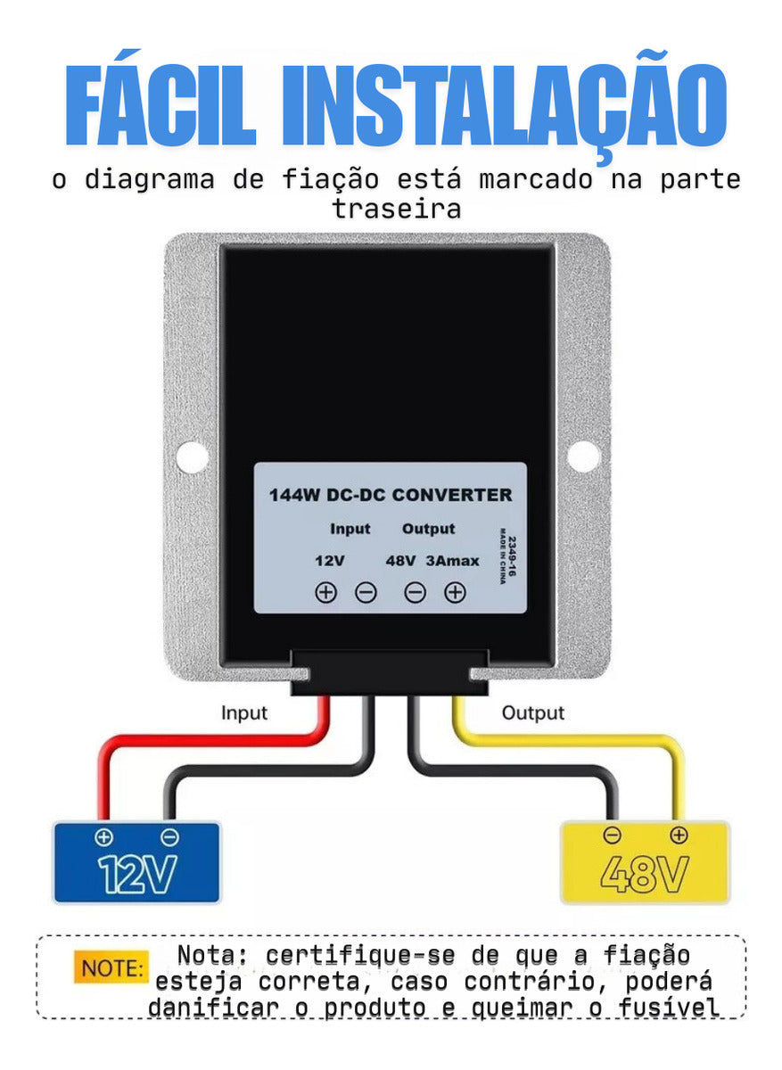 Conversor Step-up Starlink De 12v Para 48v Dc, 3a Regulador