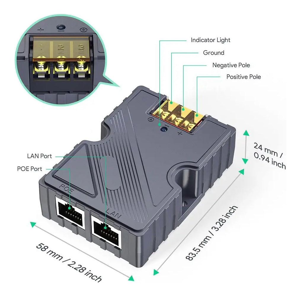 Injetor Poe 150w Para Starlink V2 Proteção Esd 10/100/1000 M