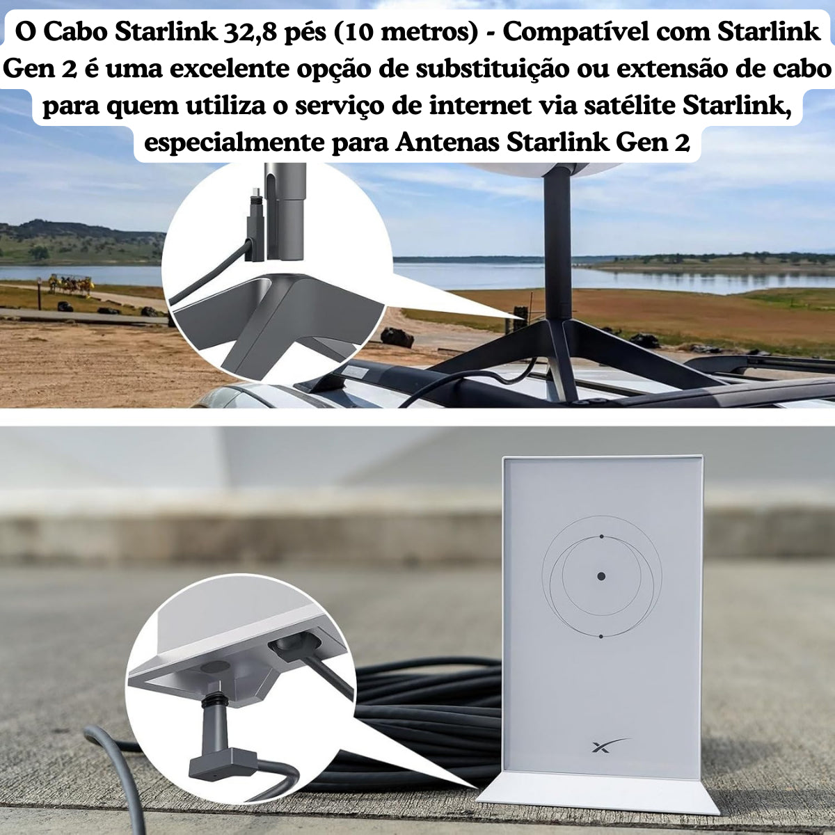 Cabo Para Antena Starlink Gen 2 Dishy 1,8 Metros 1200 Mbps