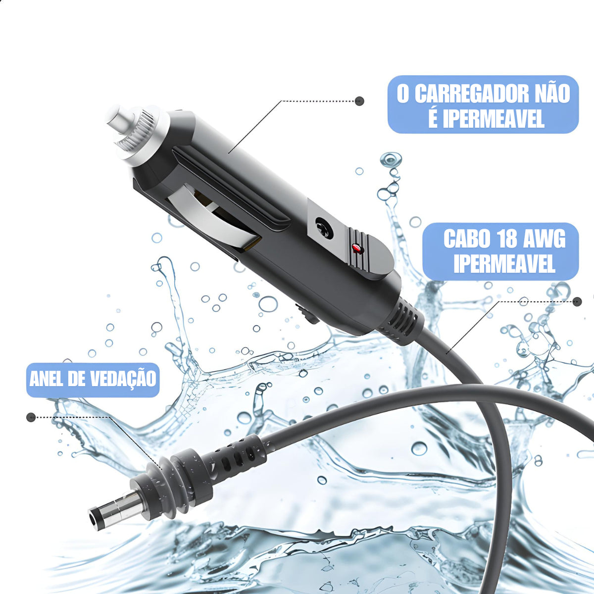 Cabo Veicular Carregador Carro 5 Metros Para Starlink Mini