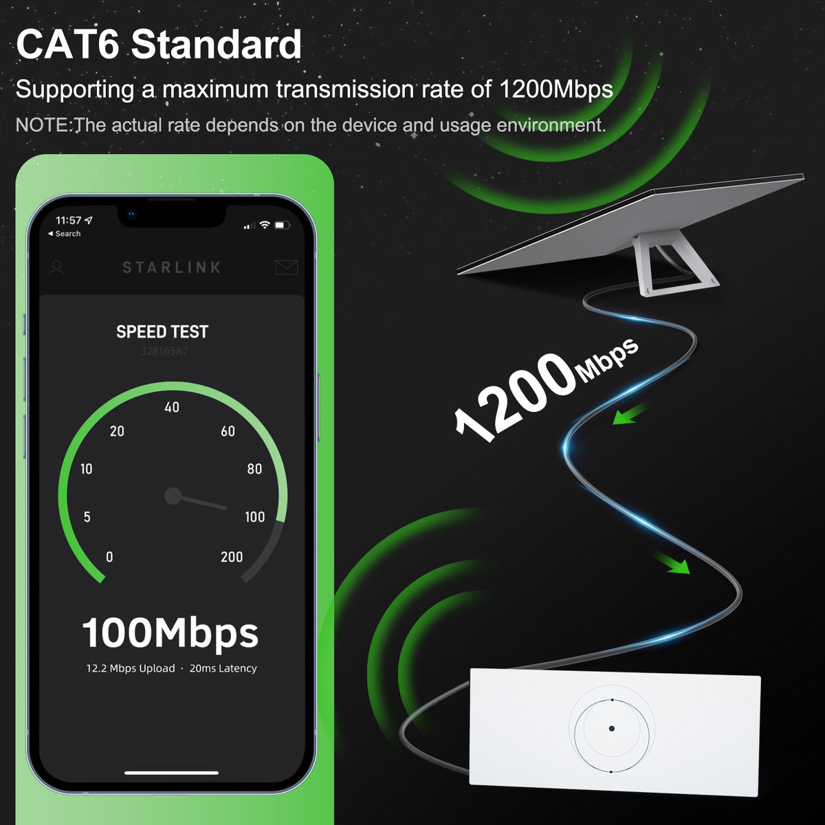 Cabo Extensor Starlink V3 10m Reforçado Uso Externo Ethernet
