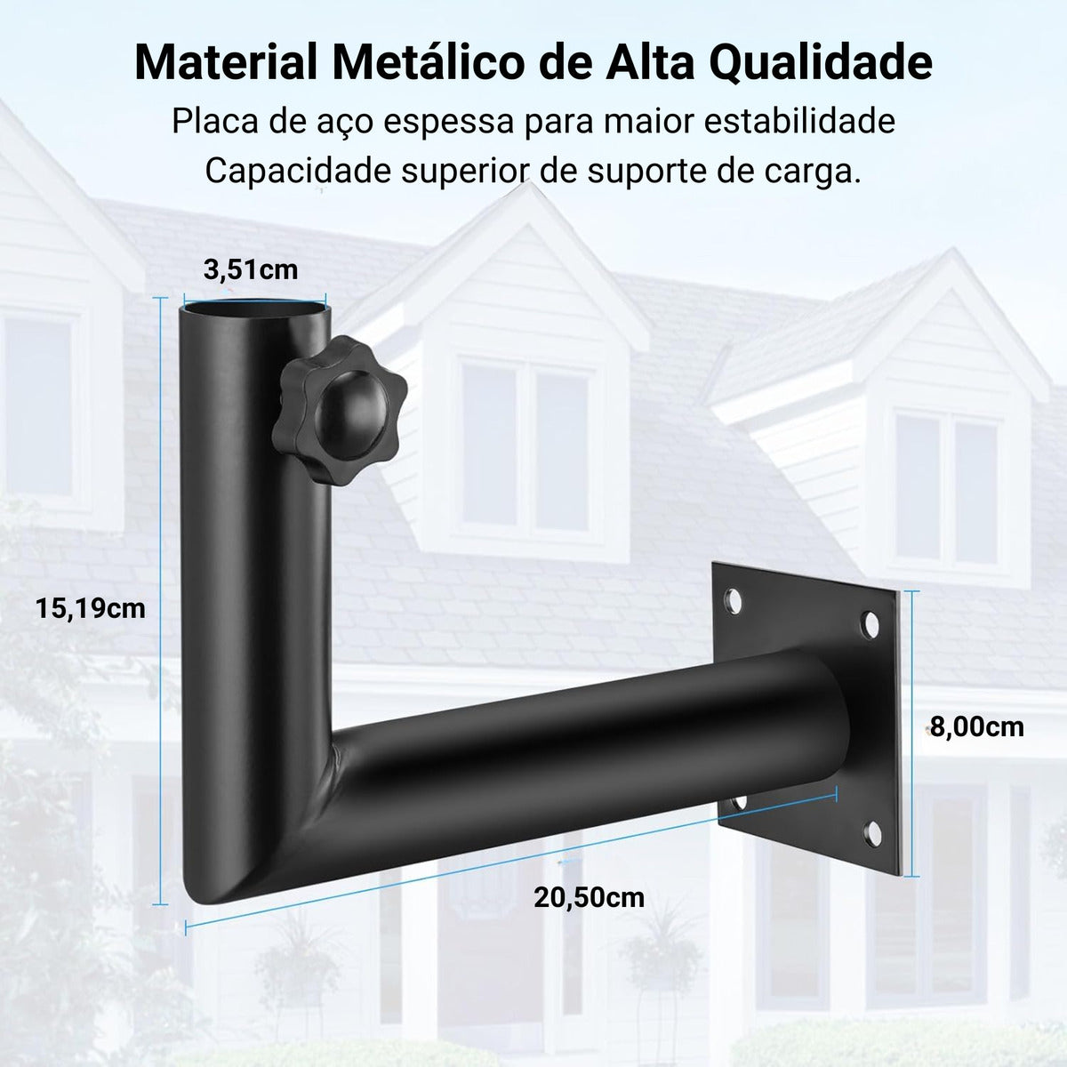Suporte Mastro Fixação Parede Telhado Antena Starlink V2