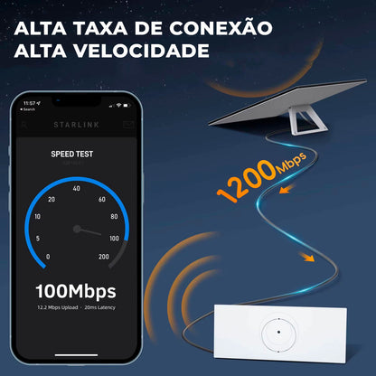 Cabo Extensor Starlink V3 10m Reforçado Uso Externo Ethernet