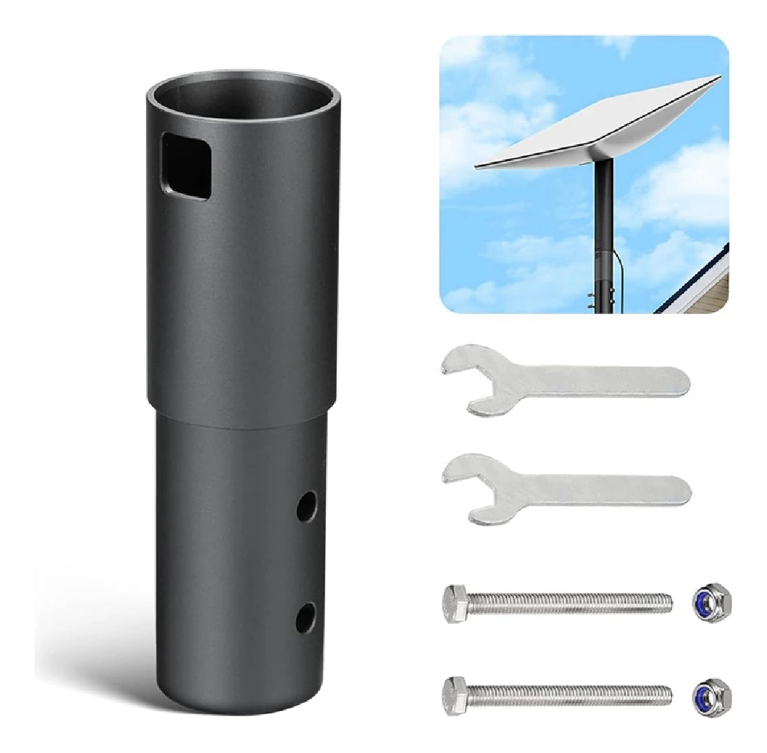 Base Ajustável Alumínio P/ Antena Starlink V2 Externa
