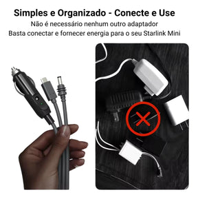 Cabo 3 Em 1 Starlink Mini Usb-c Plug Dc E Isqueiro 12v 24v