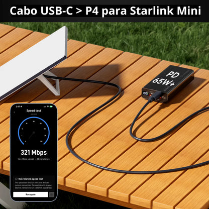 Cabo Starlink Mini 3 Metros Tipo C 100w Compatível