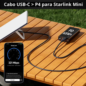 Cabo Starlink Mini 3 Metros Tipo C 100w Compatível