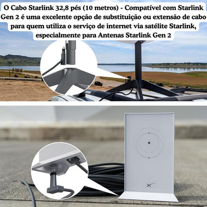 Cabo Para Antena Starlink Gen 2 Dishy 1,8 Metros 1200 Mbps